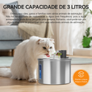 Newpet 3L De Aço Inoxidável Bebedouro Pet Inteligente Fonte de Água Para Gatos e Cães Automático Com Filtro BIVOLT
